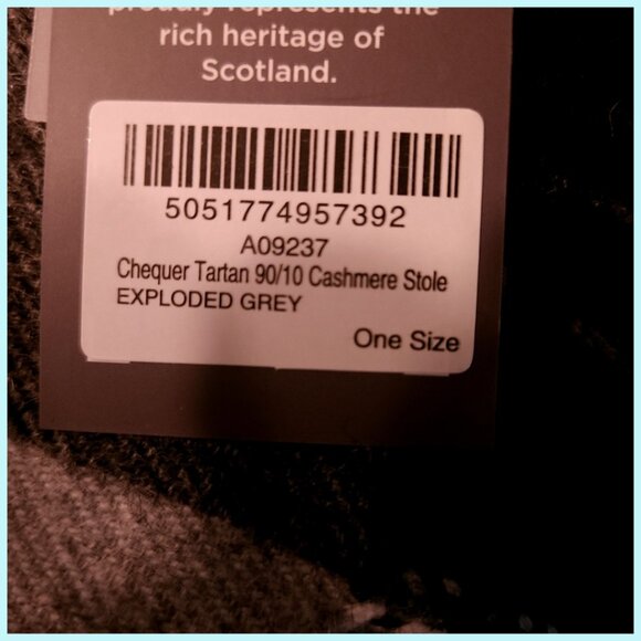 STOLE CASHMERE & LAMBSWOOL SCOTTISH IMPORT NWT - Picture 3 of 6